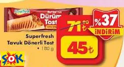 SUPERFRESH TAVUK DÖNERLİ TOST 180 G